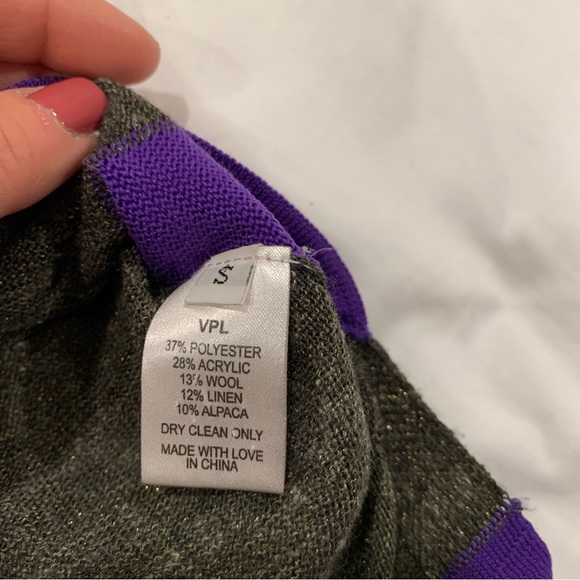 VPL grey and purple metallic knit top - S - Picture 5 of 8